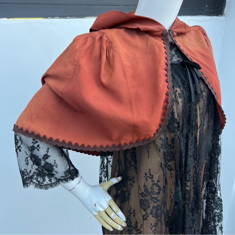 VTG Movie Costume Burnt Orange Hooded Capulet - Picture 2 of 16